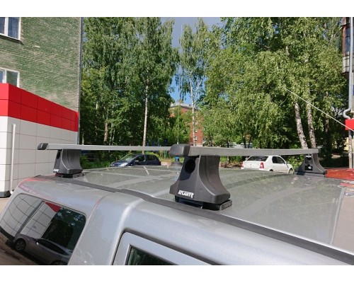 Багажник Atlant с прямоугольными дугами для Mitsubishi Lancer IX (в штатные места)