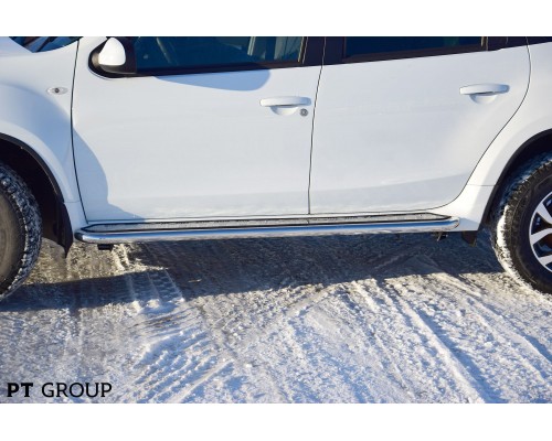 Защита порогов ПТ Групп "Эстонец" (НПС) с алюмин. площ. для Nissan Terrano 2014-