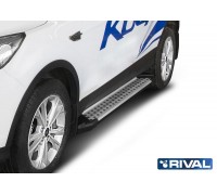 Пороги алюминиевые Rival "Bmw-style" для Ford Kuga 2013-