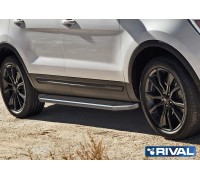 Пороги алюминиевые Rival "Premium" для Ford Explorer 2011-2015/2015-