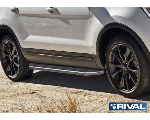 Пороги алюминиевые Rival "Premium" для Ford Explorer 2011-2015/2015-