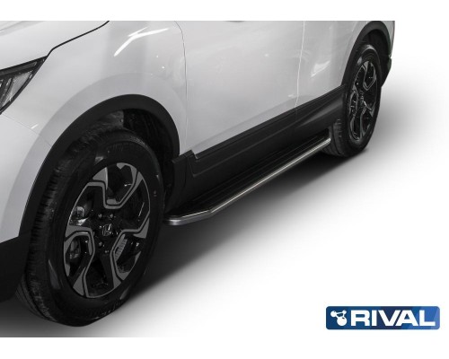 Пороги алюминиевые Rival "Premium" для Honda CR-V 2017-