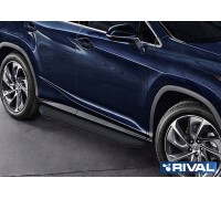 Пороги алюминиевые Rival "Premium-Black" для Lexus RX 2015-