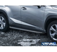 Пороги алюминиевые Rival "Premium" для Lexus NX 2014-2017