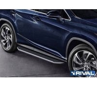 Пороги алюминиевые Rival "Premium" для Lexus RX 2015-
