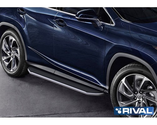 Пороги алюминиевые Rival "Premium" для Lexus RX 2015-