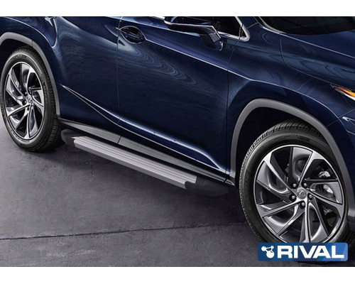 Пороги алюминиевые Rival "Silver" для Lexus RX 2015-