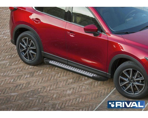 Пороги алюминиевые Rival "Bmw-style" для Mazda CX-5 2017-