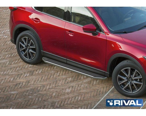 Пороги алюминиевые Rival "Premium" для Mazda CX-5 2017-