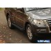Пороги алюминиевые Rival "Black" для Mitsubishi Pajero IV 2006-