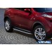 Пороги алюминиевые Rival "Premium" для Nissan Juke 2010-2016 FWD