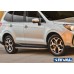 Пороги алюминиевые Rival "Premium" для Subaru Forester 2013-2018