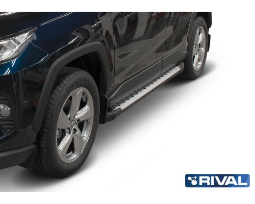 Пороги алюминиевые Rival "Bmw-Style" для Toyota Rav 4 2019-