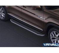 Пороги алюминиевые Rival "Premium" для Volkswagen Teramont 2018-